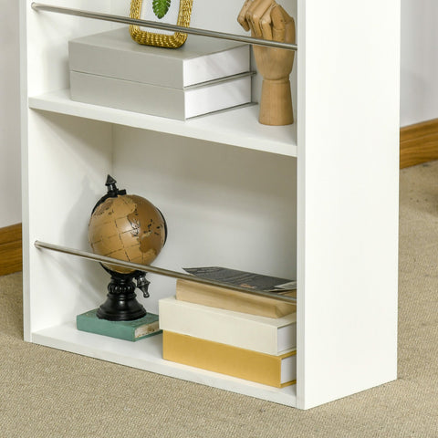 Rootz High Bar Table - Kitchen Table - Space-Saving Tables - 3 Shelves - 112L x 57W x 106H cm - Contemporary Design - Light Oak and White