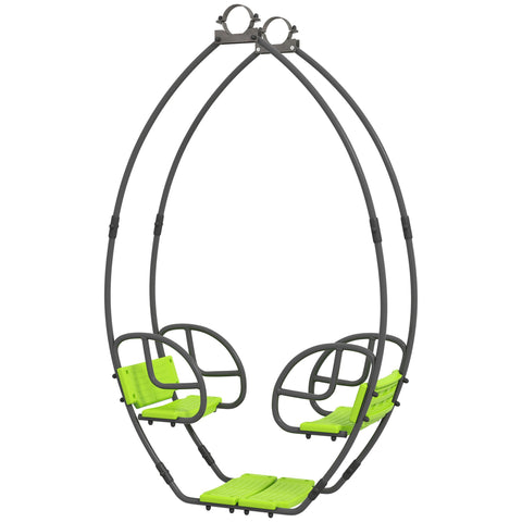 Rootz Children's Swing - Kids Metal Swing - Double Swing Set - Supports Up to 70kg - 110.5 x 40.5 x 180 cm - Green