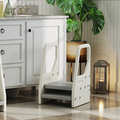 Rootz Children's Adjustable Step Stool - Toddler Step - Kids Stool - Non-Slip Safety - 43L x 42W x 65.5H cm