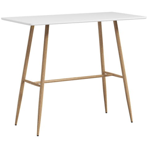 Rootz Rectangular Bar Table - Pub Table - Tall Table - Easy Assembly - 120 x 60 x 98 cm - Space-Saving Design