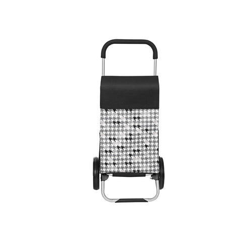 Rootz Shopping Trolley with Wheels - Shopping Cart - Grocery Trolley - Stylish Black and White - Easy Assembly - 47 x 33 x 97 cm.