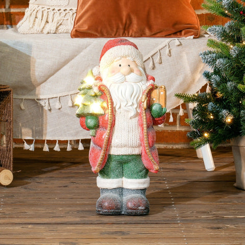 Rootz Santa Claus Christmas Decoration - Holiday Decor - LED Lights - Battery Operated - Festive Atmosphere - 26.5cm x 21cm x 50cm