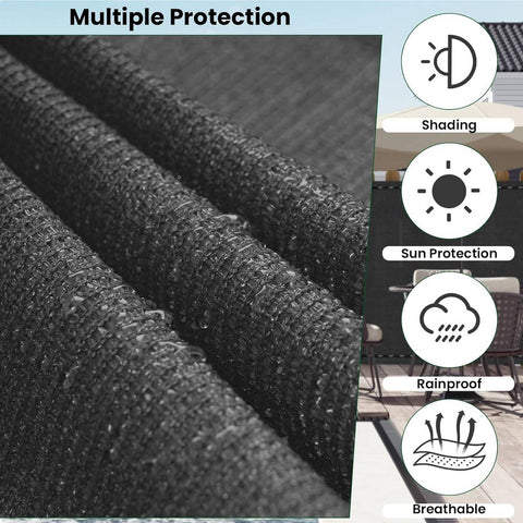 Rootz HDPE Fence Screen - Privacy Screen - Sun Shade - Durable, UV Protection, Weather-Resistant - 1.8m x 15m - Anthracite