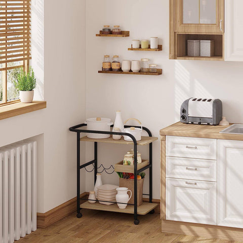 Rootz Multifunctional Kitchen Trolley - Serving Cart - Storage Organizer - Ample Capacity - Easy Mobility - Durable Design - 76.3cm x 80cm x 40cm