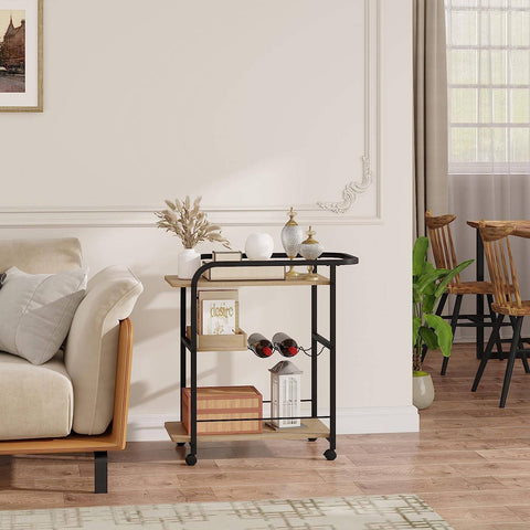 Rootz Multifunctional Kitchen Trolley - Serving Cart - Storage Organizer - Ample Capacity - Easy Mobility - Durable Design - 76.3cm x 80cm x 40cm