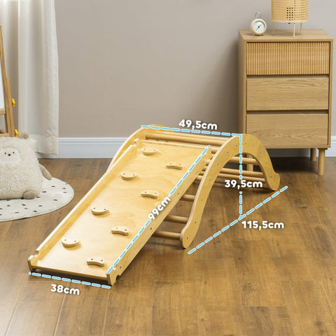 Rootz 4-in-1 Montessori Climbing Frame Set - Play Gym - Toddler Playset - Safe Indoor Play - 168cm x 49.5cm x 39.5cm