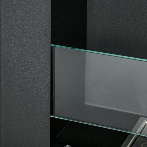 Rootz Wall-Mounted Bioethanol Fireplace - Ethanol Fire - Ventless Fireplace - 3-Hour Burn Time - 90 x 15 x 40 cm - Black
