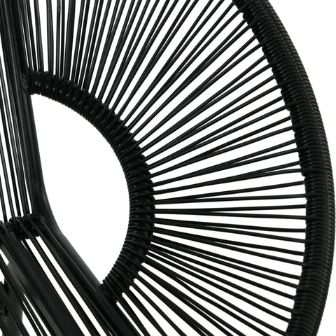 Rootz Rattan Chair - Garden Chair - Boho Style - Relax Chair - PE Rattan - Black - 132cm x 72cm x 83cm