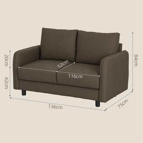 Rootz Two Seater Sofa - Velvet Upholstered Couch - Loveseat with Storage - High-Density Foam Comfort - 136cm x 75cm x 84cm