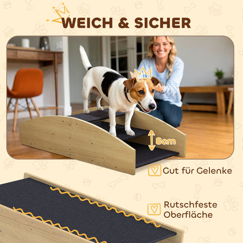 Rootz Agility Dog Swing - 2-in-1 Rocker & Stairs - Non-Slip Pet Ramp - Fir Wood - Enhances Balance & Agility - 80cm x 39.5cm