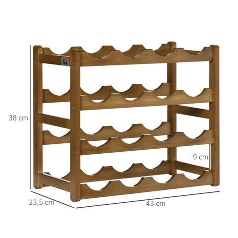 Rootz Bamboo Wine Rack - Bottle Holder - Wine Organizer - Space-saving Design - 43L x 23.5W x 38H cm