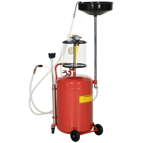 Rootz Portable 2-in-1 Oil Extractor - Oil Collector - Fluid Separator - Height-Adjustable Funnel - 80L Capacity - 48cm x 42cm x 120-140cm