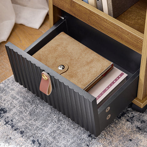 Rootz Mobile File Cabinet - Filing Cabinet - Storage Unit - Sliding Doors - Easy Organization - 35x61x75cm