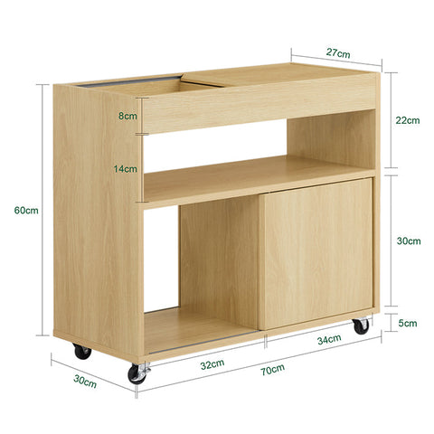 Rootz Rolling File Cabinet - Mobile Filing Cabinet - Storage Unit - Easy Document Access - 30x60x30cm