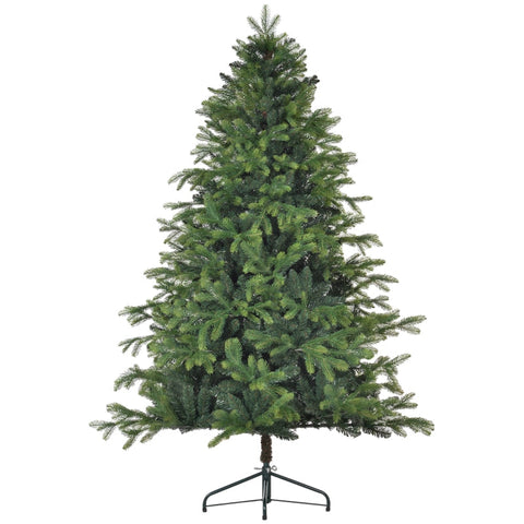 Rootz Christmas Tree - Artificial Pine Tree - Bushy Xmas Tree - Flame-Retardant Branches - Sturdy Metal Base - 122cm x 180cm