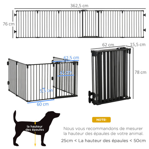 Rootz Safety Gate - Fireplace Protection - Dog Gate - Foldable, Flexible, No Drilling - 362.5cm x 76cm