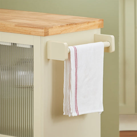 Rootz Keuken Eiland Kar - Draagbaar Eiland - Rollende Keuken Kar - MDF(E1) Bamboe Rubberhout - Opbergmogelijkheden - 109cm x 92cm x 40cm
