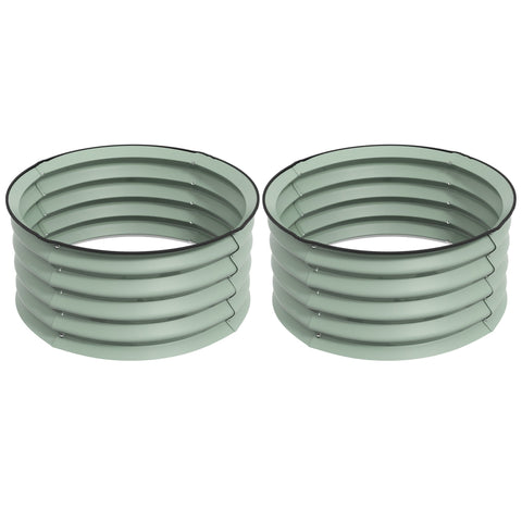 Rootz Set of 2 Galvanized Plant Pots - Flower Pots - Planters - Promotes Plant Growth - Ø60 x 30H cm