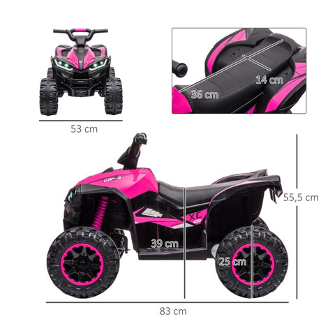 Rootz Electric Children's Quad - Kids ATV - Ride-On Toy Car - LED Headlights - MP3 Player - 83cm x 53cm x 55.5cm