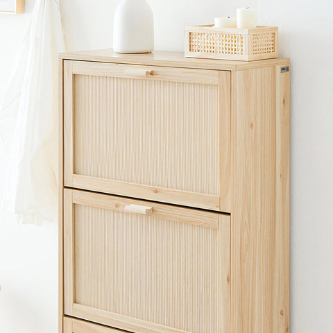 Rootz Shoe Cabinet - Bamboo Shoe Rack - Shoe Storage - Tilt Lock - 60cm x 118cm x 24cm - Elegant Design - Mold Resistant