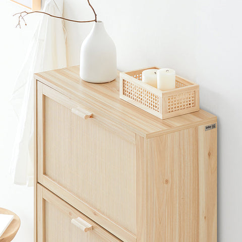Rootz Shoe Cabinet - Bamboo Shoe Rack - Shoe Storage - Tilt Lock - 60cm x 118cm x 24cm - Elegant Design - Mold Resistant