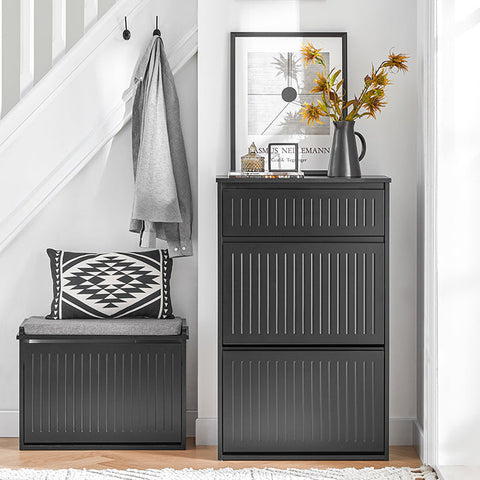 Rootz Shoe Tipper Cabinet - Shoe Rack - Shoe Storage Organizer - Versatile Storage - Easy Assembly - Durable MDF Material - 61cm x 101cm x 26cm