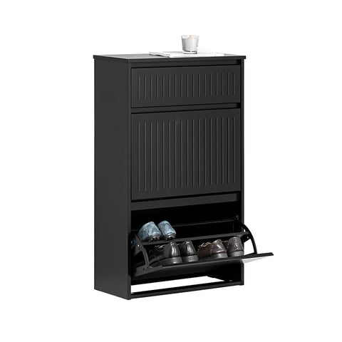Rootz Shoe Tipper Cabinet - Shoe Rack - Shoe Storage Organizer - Versatile Storage - Easy Assembly - Durable MDF Material - 61cm x 101cm x 26cm