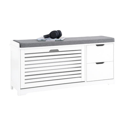 Rootz Shoe Storage Bench - Shoe Cabinet - Entryway Organizer - Space-Saving Design - 110x52x30cm - Comfort Seating with Cushion