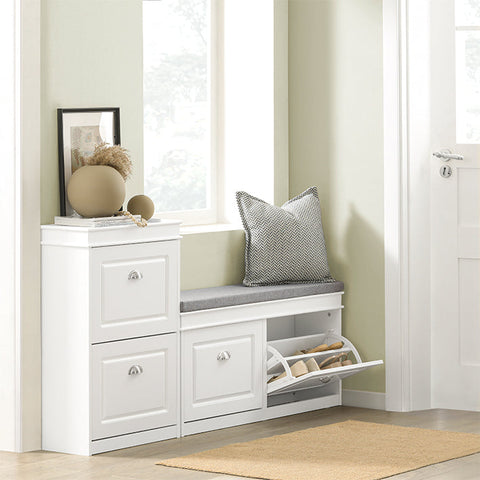 Rootz Shoe Cabinet Bench - Shoe Storage - Entryway Bench - FSC Certified - Space-Saving Design - Comfortable Seating - 104cm x 52cm x 24cm