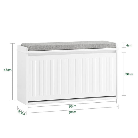 Rootz Shoe Storage Cabinet - Shoe Organizer - Entryway Shoe Bench - Comfort Seating - 80cm x 45cm x 26cm