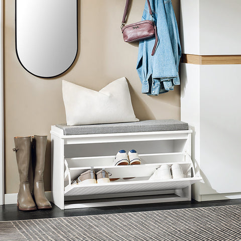Rootz Shoe Storage Cabinet - Shoe Organizer - Entryway Shoe Bench - Comfort Seating - 80cm x 45cm x 26cm