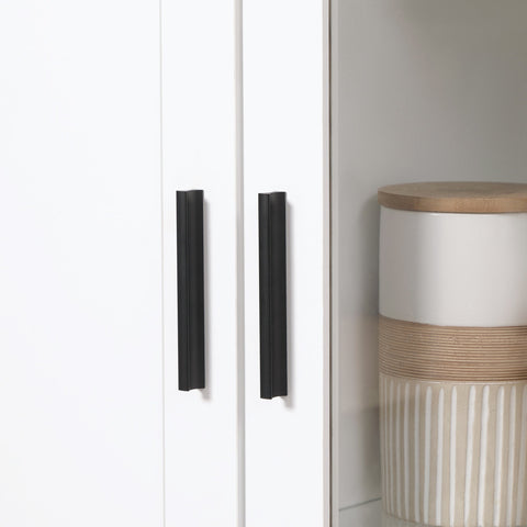 Rootz Kitchen Buffet Cabinet - Display Cabinet - Storage Unit - 7 Glass Shelves - 76 x 36 x 160 cm - Elegant Design
