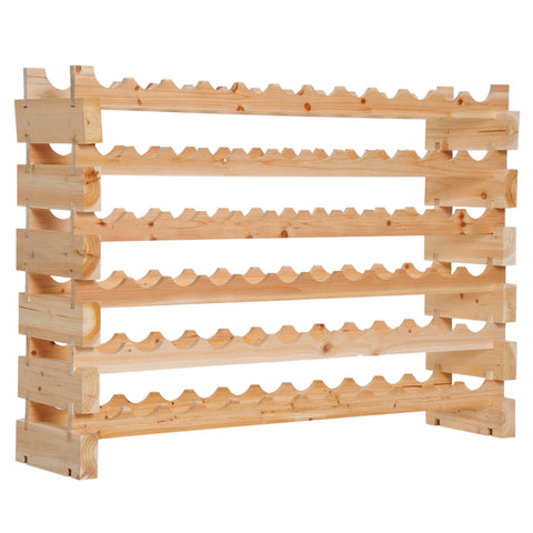 Rootz 6 Tier Wine Rack - Bottle Rack - Wine Storage - Enhances Wine Maturation - 72 Bottles - 114L x 28W x 85H cm Solid Pine Wood