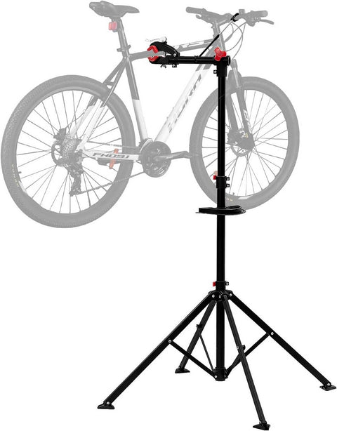 Rootz Bike Repair Stand - Bicycle Work Stand - Maintenance Rack - Aluminum - Adjustable Height - Stable Square Structure - 185cm x 39cm x 140cm