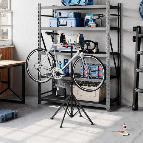Rootz Bike Repair Stand - Bicycle Work Stand - Maintenance Rack - Aluminum - Adjustable Height - Stable Square Structure - 185cm x 39cm x 140cm