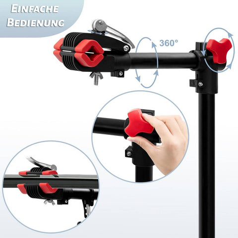 Rootz Bike Repair Stand - Bicycle Work Stand - Maintenance Rack - Aluminum - Adjustable Height - Stable Square Structure - 185cm x 39cm x 140cm