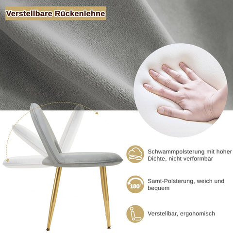Rootz Adjustable Dressing Table with LED Mirror and Velvet Stool - Vanity Desk - Makeup Table - Adjustable Lighting, Ample Storage, Ergonomic Design - 100cm x 122cm x 40cm