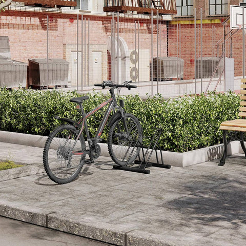 Rootz Bike Stand - Bicycle Parking Rack - 2 Bike Storage - Heavy Duty - 61cm x 57cm x 54cm - Indoor Outdoor - Iron - Easy Install