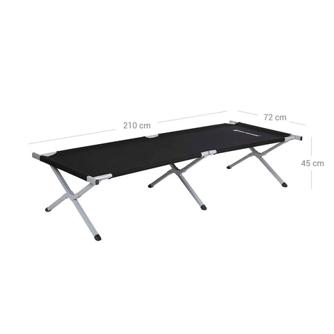 Rootz Folding Camp Bed - Portable Sleeping Cot - Travel Guest Bed - High Load Capacity - 190cm x 64cm x 42cm