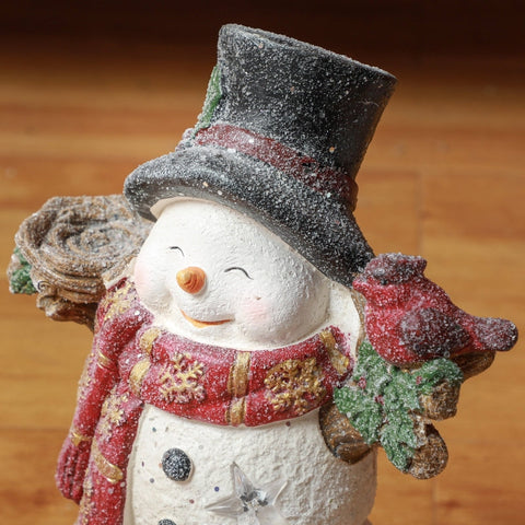 Rootz Snowman Christmas Decoration - LED Snowman Figure - Battery Operated - 38cm Tall - Festive Decor - 25cm x 15.5cm x 38cm