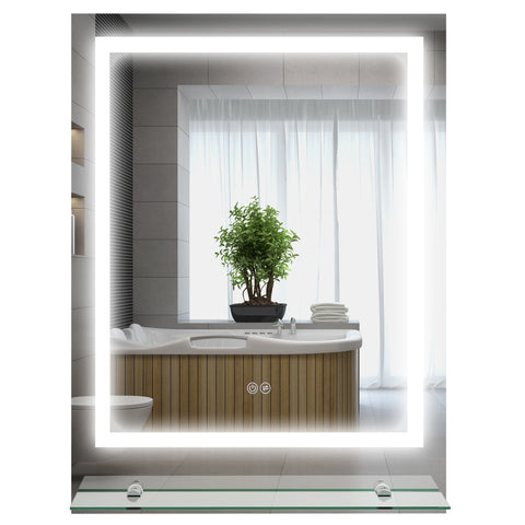 Rootz Bathroom Mirror LED Lighting - Illuminated Mirror - Lighted Vanity - Anti-Fog Function - 70cm x 50cm