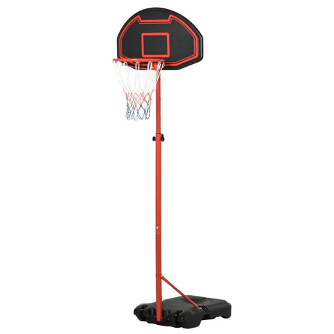 Rootz Basketball Stand - Outdoor Hoop - Weather-Resistant Backboard - Stable Base - Height-Adjustable - 73cm x 49cm x 194-249cm