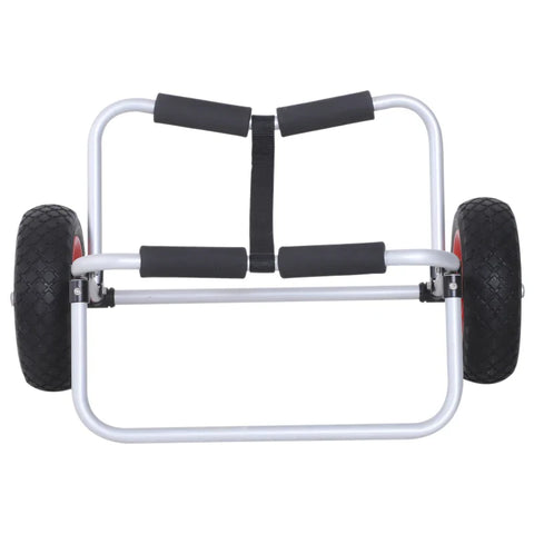 Rootz Canoe Cart - Kayak Cart - Surf Cart - Foldable With Belt - Wheels Padded - Aluminum - Silver - L70 x W40 x H42 cm