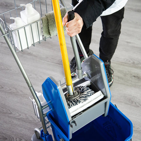 Rootz Cleaning Trolley - Household Trolley - Professional Cleaning Cart - 26L Capacity - 73L x 45W x 95H cm