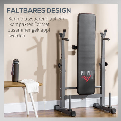 Rootz Weight Bench - Barbell Bench - Upper Body Fitness - Adjustable Dumbbell Stand - Padded Bench - Foldable - 140cm x 73cm x 98-122cm