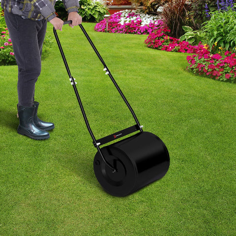 Rootz Steel Lawn Roller - Garden Roller - Soil Compactor - Ergonomic Design - 50L x 32W x 108H cm