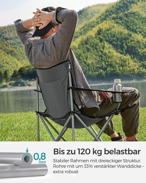 Rootz Portable Camping Chair Set of 2 - Lightweight Chairs - Armrest Inclusion - Steel, Oxford Cloth - 52x84x81cm