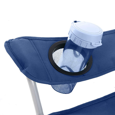 Rootz Camping Chair Set - Portable Outdoor Seating - Folding Chairs - Comfort & Convenience - 84cm x 52cm x 81cm - Dark Blue