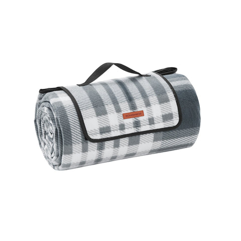 Rootz Picnic Blanket - Outdoor Mat - Portable Beach Rug - Velvet Surface - Foam Padding - Aluminum Coating - 300cm x 200cm - Gray-White - Lightweight 1.5kg - Compact Folded Size 43cm x 21cm x 21cm