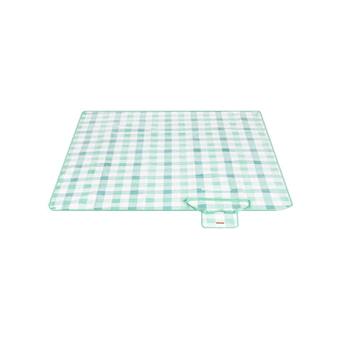 Rootz Picnic Blanket - Outdoor Mat - Waterproof Beach Blanket - Velvet Surface - Foam Padding - Aluminum Coating - 200cm x 200cm - Green-White